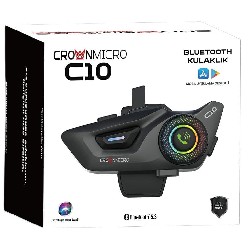 Ενδοεπικοινωνία μοτοσικλέτας Crown C10 Bluetooth 5.3 μαύρο 8