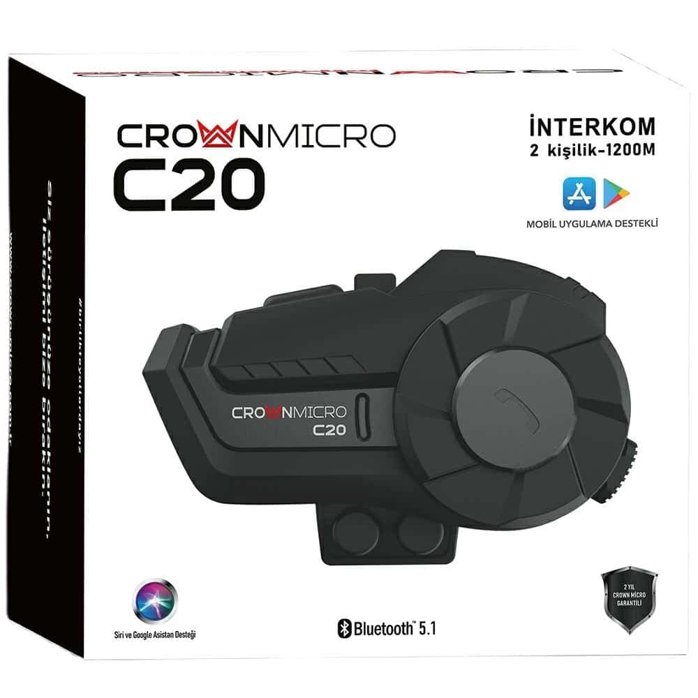 Ενδοεπικοινωνία μοτοσικλέτας Crown C20 Bluetooth 5.1 μαύρο 7