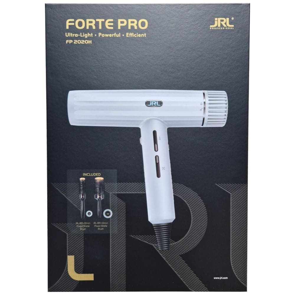 Σετ στεγνωτήρα μαλλιών JRL Forte Pro 2020H με βούρτσες λευκό 7