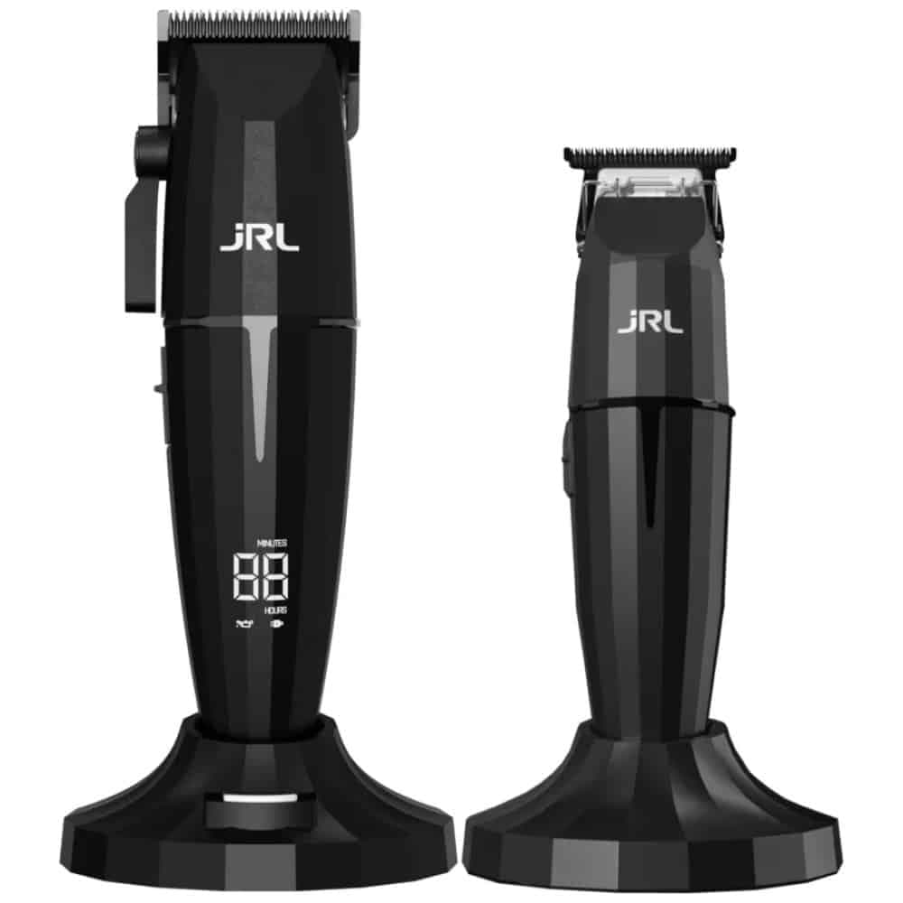 Σετ 2 σε 1 JRL Onyx Clipper + Trimmer Onyx με δύο σταθμούς φόρτισης, μαύρο 7