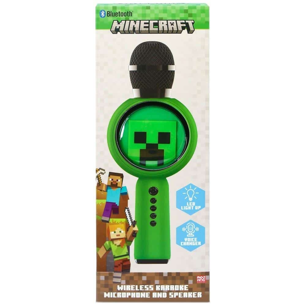 Μικρόφωνο καραόκε LED με ασύρματο ηχείο OTL Minecraft Creeper 10