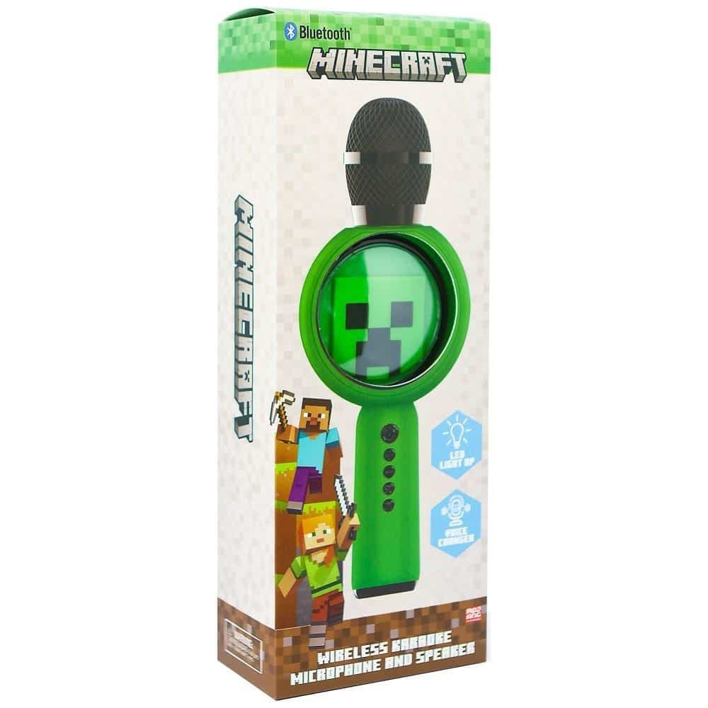 Μικρόφωνο καραόκε LED με ασύρματο ηχείο OTL Minecraft Creeper 12