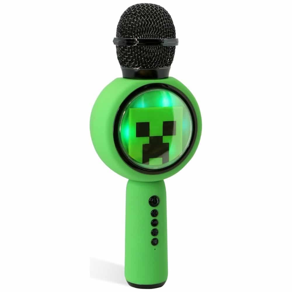 Μικρόφωνο καραόκε LED με ασύρματο ηχείο OTL Minecraft Creeper 6