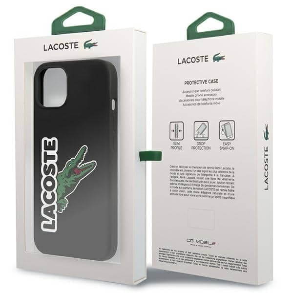 Lacoste LCHC13SSHK iPhone 13 mini 5,4" μαύρη σκληρή θήκη με κεφαλή σιλικόνης σε σχήμα κροκόδειλου 8