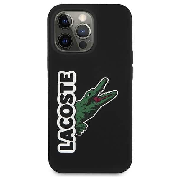 Lacoste LCHC13XSHK iPhone 13 Pro Max 6,7" μαύρη σκληρή θήκη με κεφαλή σιλικόνης σε σχήμα κροκόδειλου 3