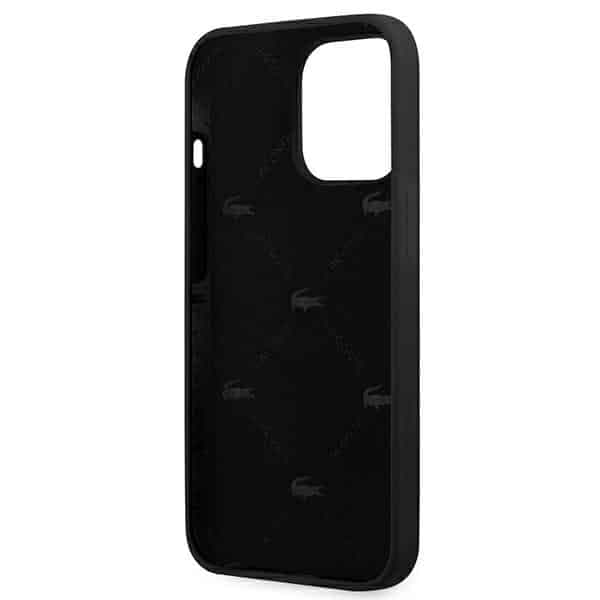Lacoste LCHC13XSHK iPhone 13 Pro Max 6,7" μαύρη σκληρή θήκη με κεφαλή σιλικόνης σε σχήμα κροκόδειλου 7