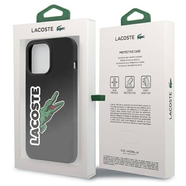 Lacoste LCHC13XSHK iPhone 13 Pro Max 6,7" μαύρη σκληρή θήκη με κεφαλή σιλικόνης σε σχήμα κροκόδειλου 8