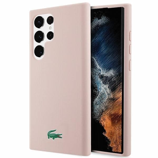 Lacoste Σιλικόνη Κροκοδείλου Λογότυπο - θήκη για Samsung Galaxy S23 Ultra - Ροζ