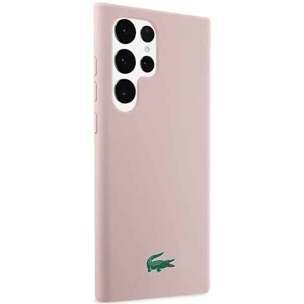 Lacoste Σιλικόνη Κροκοδείλου Λογότυπο - θήκη για Samsung Galaxy S23 Ultra - Ροζ 4