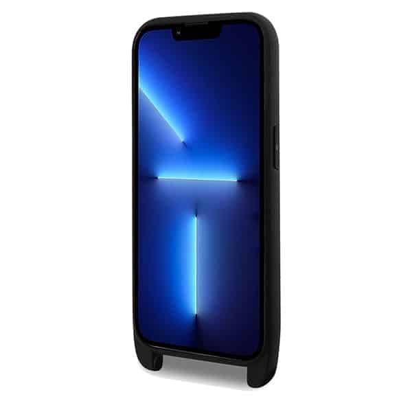 Σκληρή θήκη Lacoste LCHCP15LSPVCK για iPhone 15 Pro 6,1" σε μαύρο χρώμα με εμβληματικό σχεδιασμό χιαστί Petit Pique 4