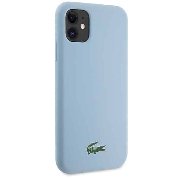 Lacoste LCHMN61SLOLB γαλάζια σκληρή θήκη για iPhone 11 / Xr 6.1" με λογότυπο σιλικόνης Croc και MagSafe 4