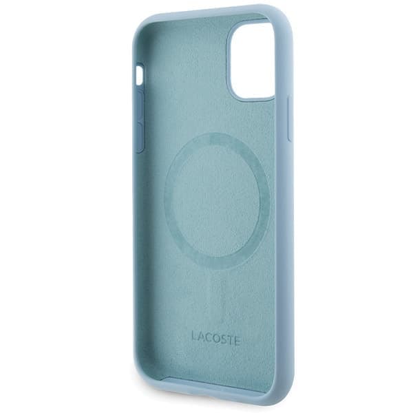Lacoste LCHMN61SLOLB γαλάζια σκληρή θήκη για iPhone 11 / Xr 6.1" με λογότυπο σιλικόνης Croc και MagSafe 7
