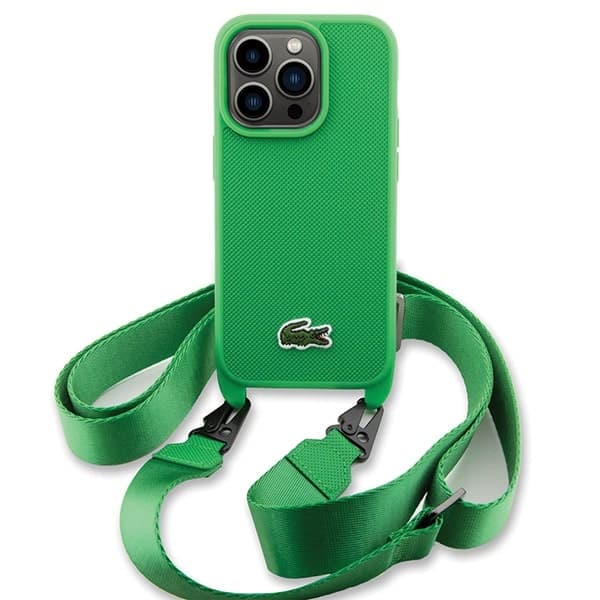 Lacoste LCHCP14LSPVCN Σκληρή θήκη iPhone 14 Pro 6,1" σε πράσινο χρώμα, Iconic Petit Pique, χιαστί 2