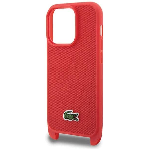 Lacoste LCHCP14LSPVCR Κόκκινη σκληρή θήκη iPhone 14 Pro 6,1" Iconic Petit Pique Crossbody 4