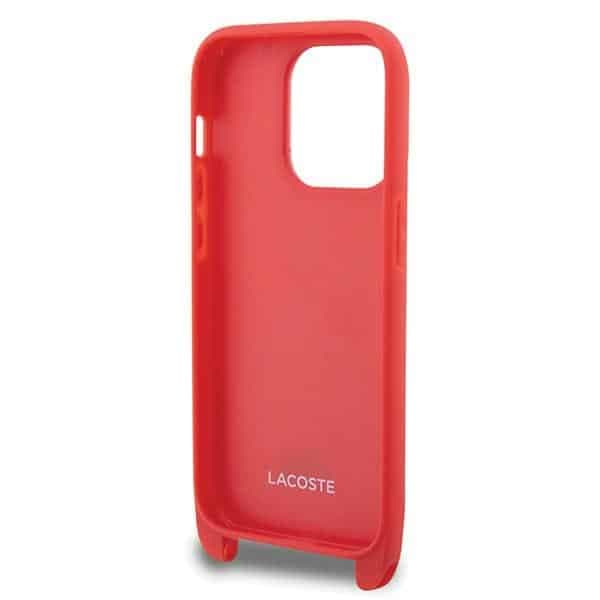 Lacoste LCHCP14LSPVCR Κόκκινη σκληρή θήκη iPhone 14 Pro 6,1" Iconic Petit Pique Crossbody 5