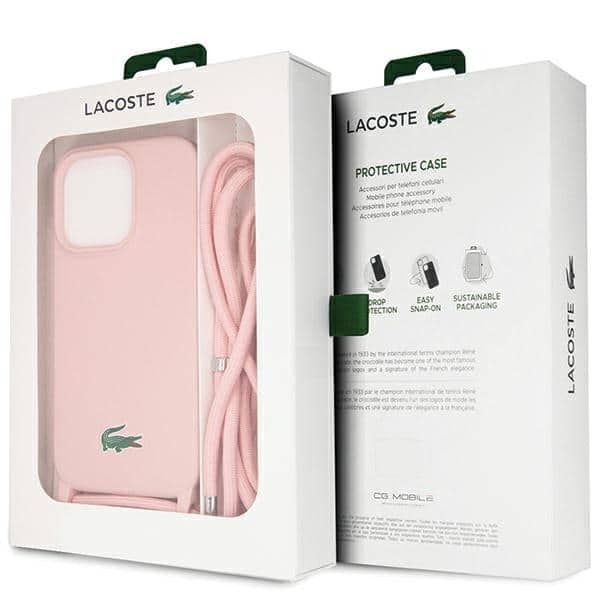 Lacoste Silicone Cord - θήκη για Apple iPhone 15 Pro - Ροζ 7