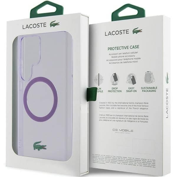 Lacoste Transparent MagSafe - θήκη για Samsung Galaxy S24 Ultra - Μωβ 8