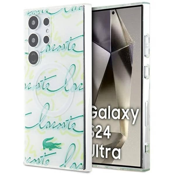 Lacoste Logo Script MagSafe - θήκη για Samsung Galaxy S24 Ultra - Λευκό
