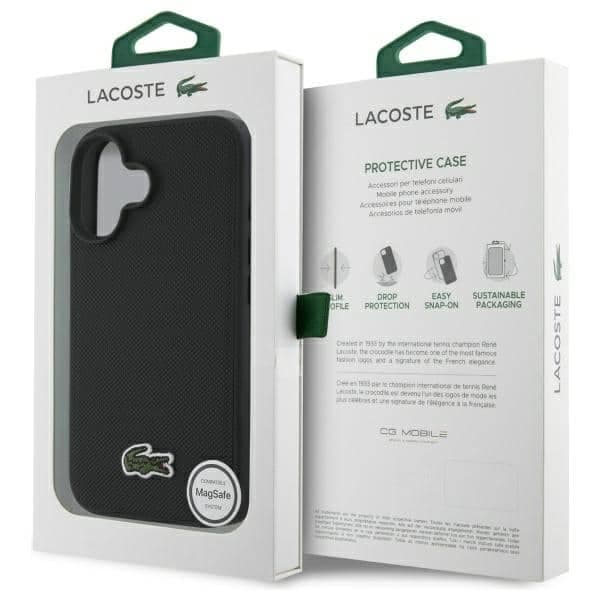 Lacoste Iconic Petit Pique MagSafe - θήκη για Apple iPhone 16 Plus - Μαύρο 8