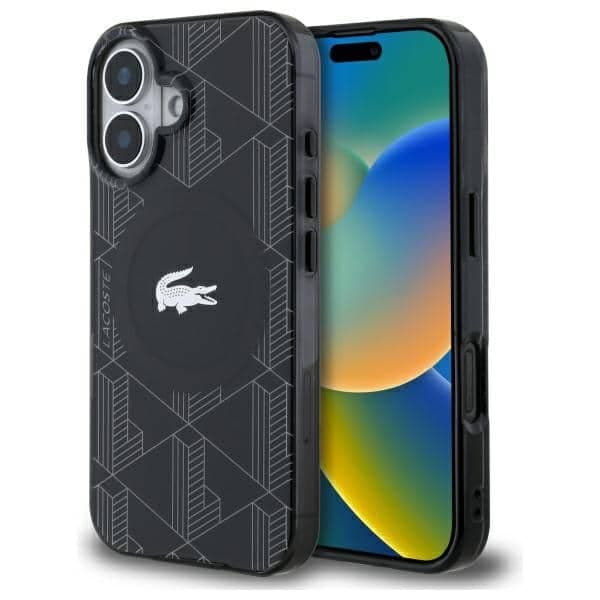 Lacoste IML Blend Monogram MagSafe - θήκη για Apple iPhone 16 Plus - Μαύρο