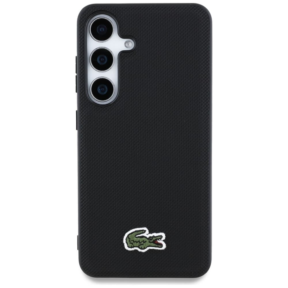 Lacoste Iconic Petit Pique Woven Logo CBDY Strap MagSafe - θήκη για Samsung Galaxy S25 - Μαύρο 3