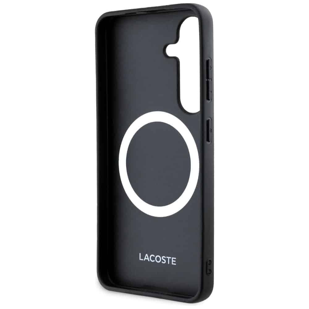 Lacoste Iconic Petit Pique Woven Logo CBDY Strap MagSafe - θήκη για Samsung Galaxy S25 - Μαύρο 7