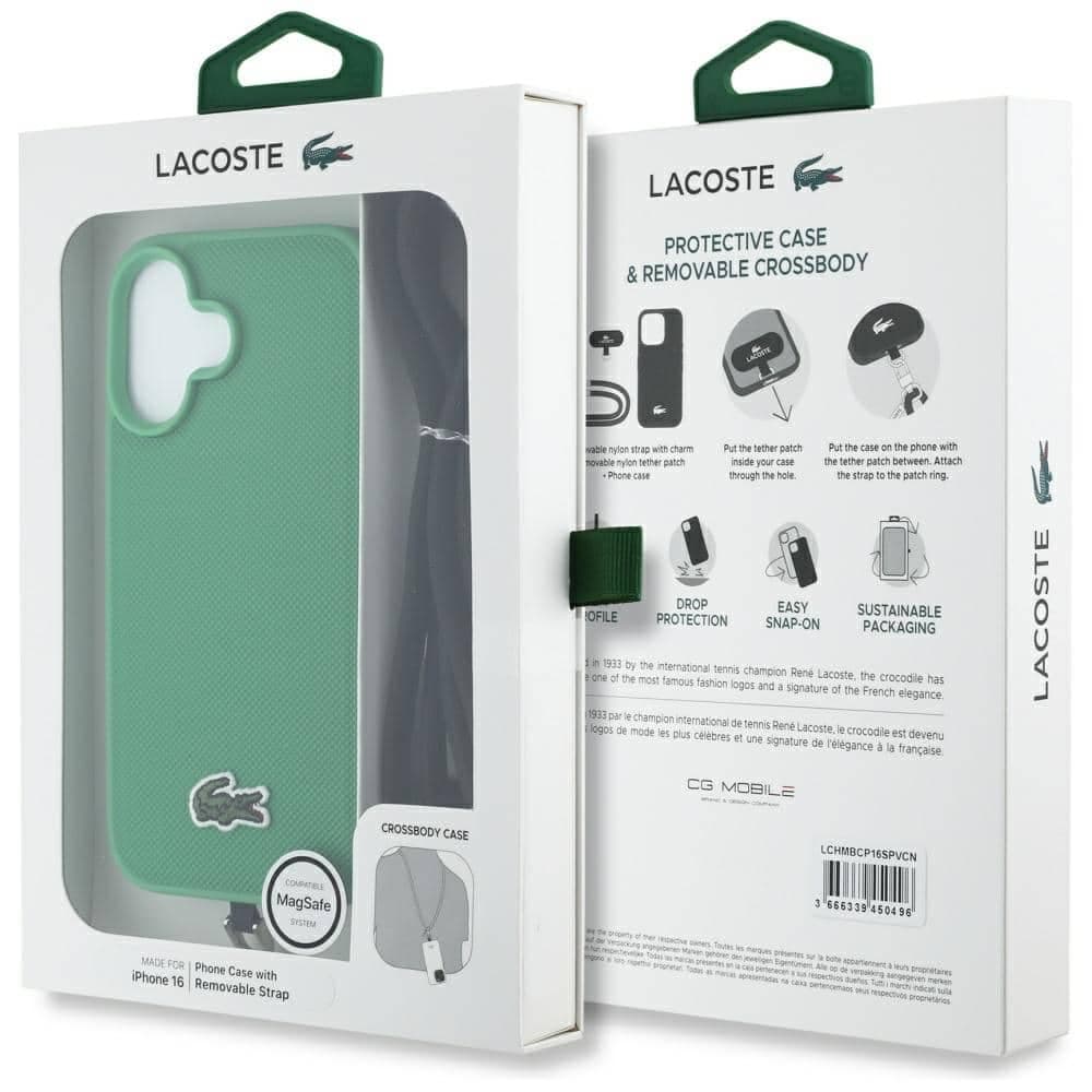 Lacoste Iconic Petit Pique Crossbody Cord MagSafe - θήκη για Apple iPhone 16 - Πράσινο 9