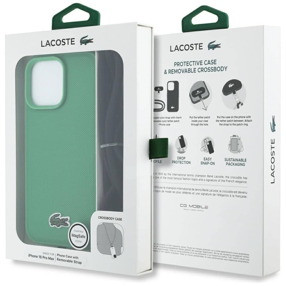 Lacoste Iconic Petit Pique Crossbody Cord MagSafe - θήκη για Apple iPhone 16 Pro Max - Πράσινο 9