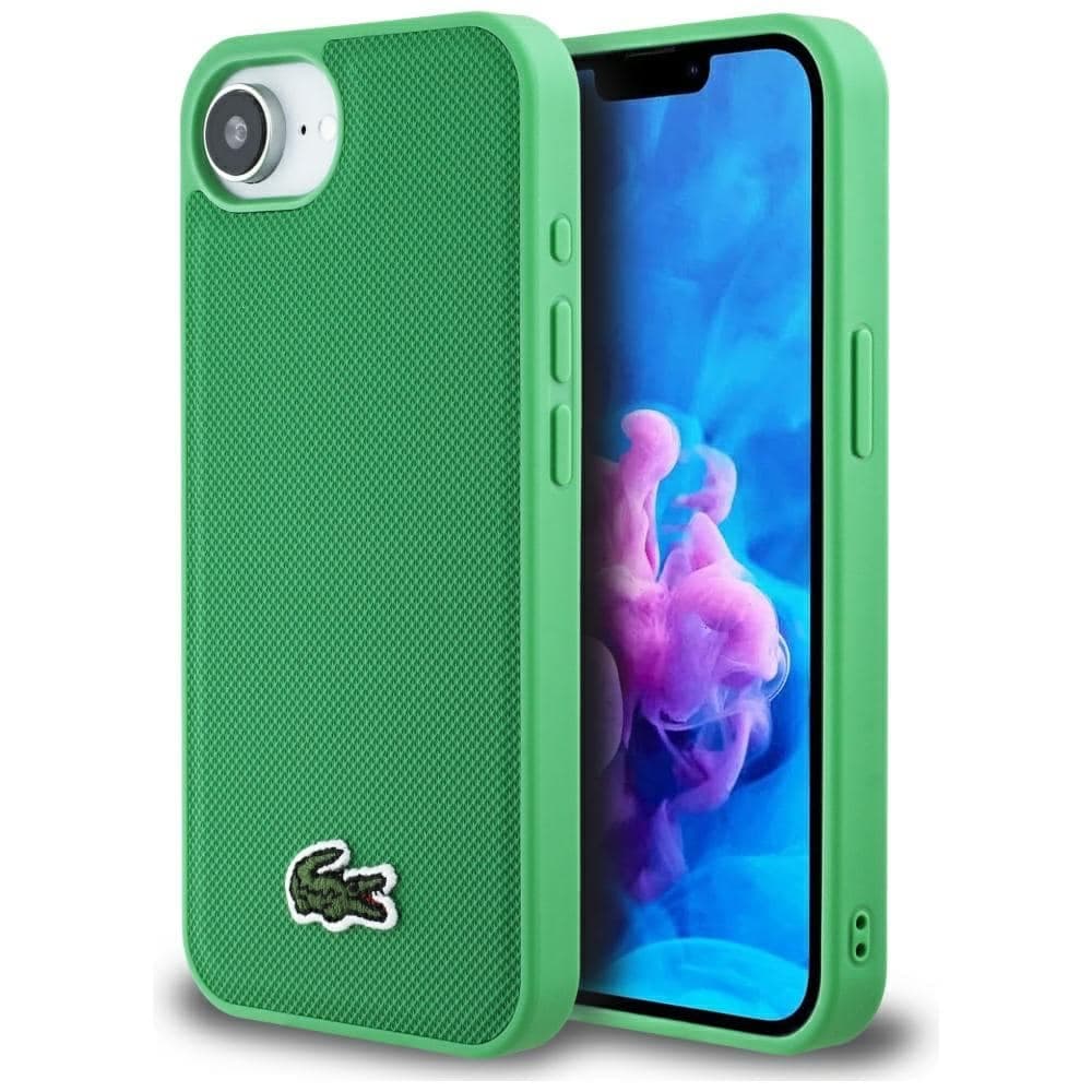 Lacoste Iconic Petit Pique Woven Logo MagSafe - θήκη για Apple iPhone 16e / 17e - Πράσινο