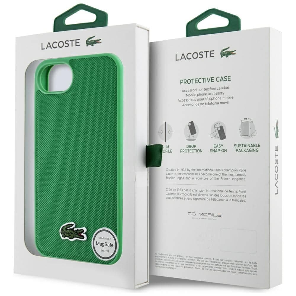 Lacoste Iconic Petit Pique Woven Logo MagSafe - θήκη για Apple iPhone 16e / 17e - Πράσινο 8