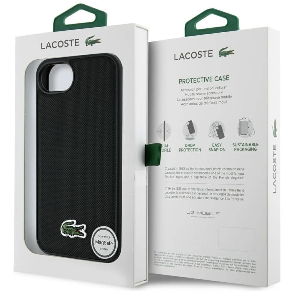 Lacoste Iconic Petit Pique Woven Logo MagSafe - θήκη για Apple iPhone 16e / 17e - Μαύρο 8