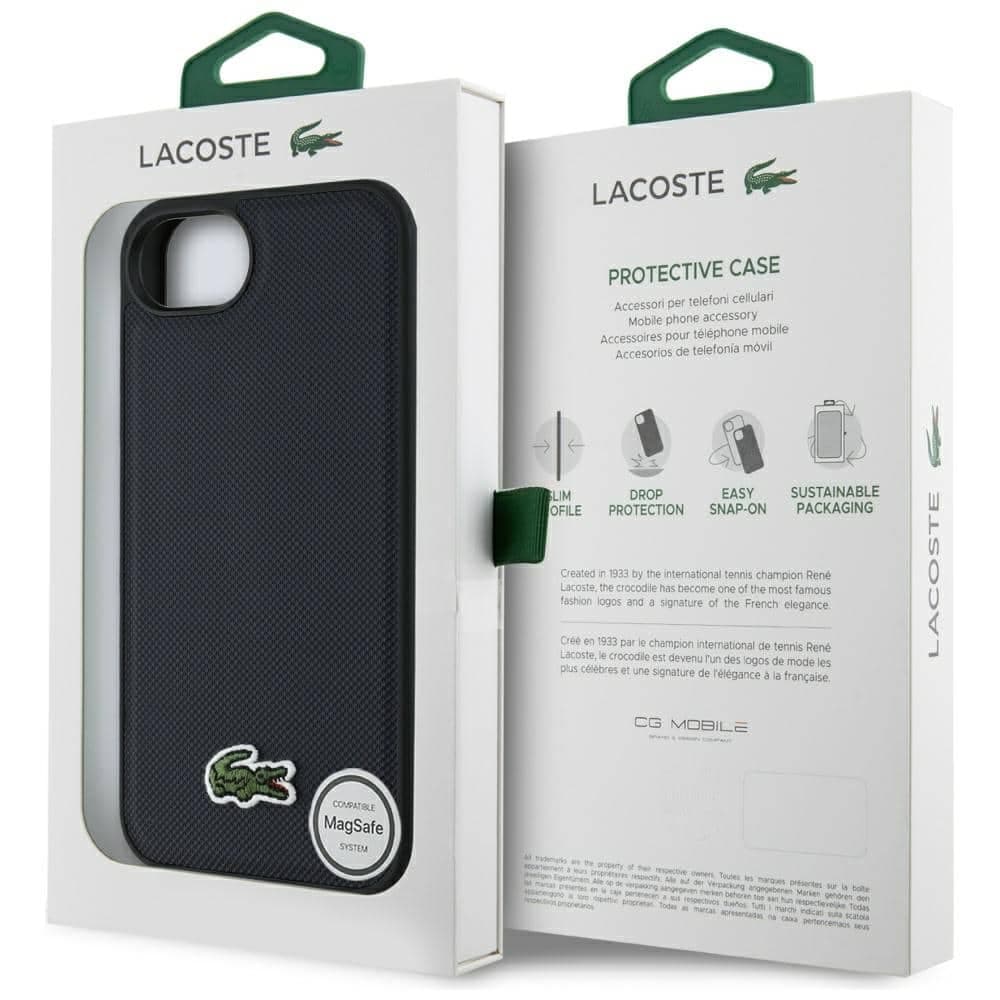 Lacoste Iconic Petit Pique Woven Logo MagSafe - θήκη για Apple iPhone 16e / 17e - Μπλε 8