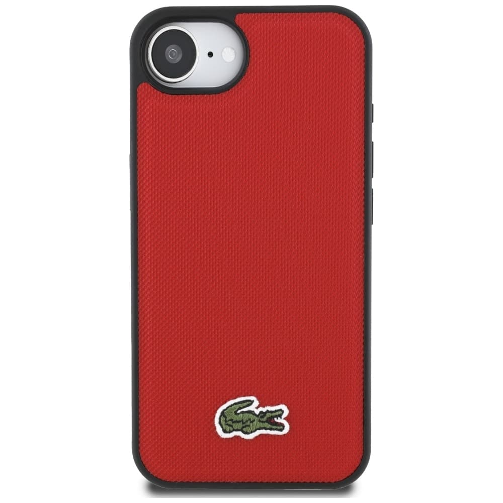 Lacoste Iconic Petit Pique Woven Logo MagSafe - θήκη για Apple iPhone 16e / 17e - Κόκκινο 3