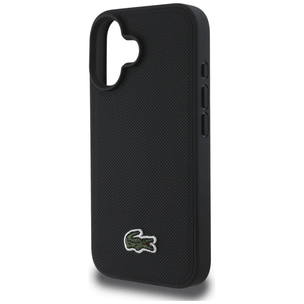 Σετ θήκης Lacoste 2 σε 1 + καλωδίου USB-C Iconic Petit Pique Woven MagSafe για iPhone 16 μαύρο 5