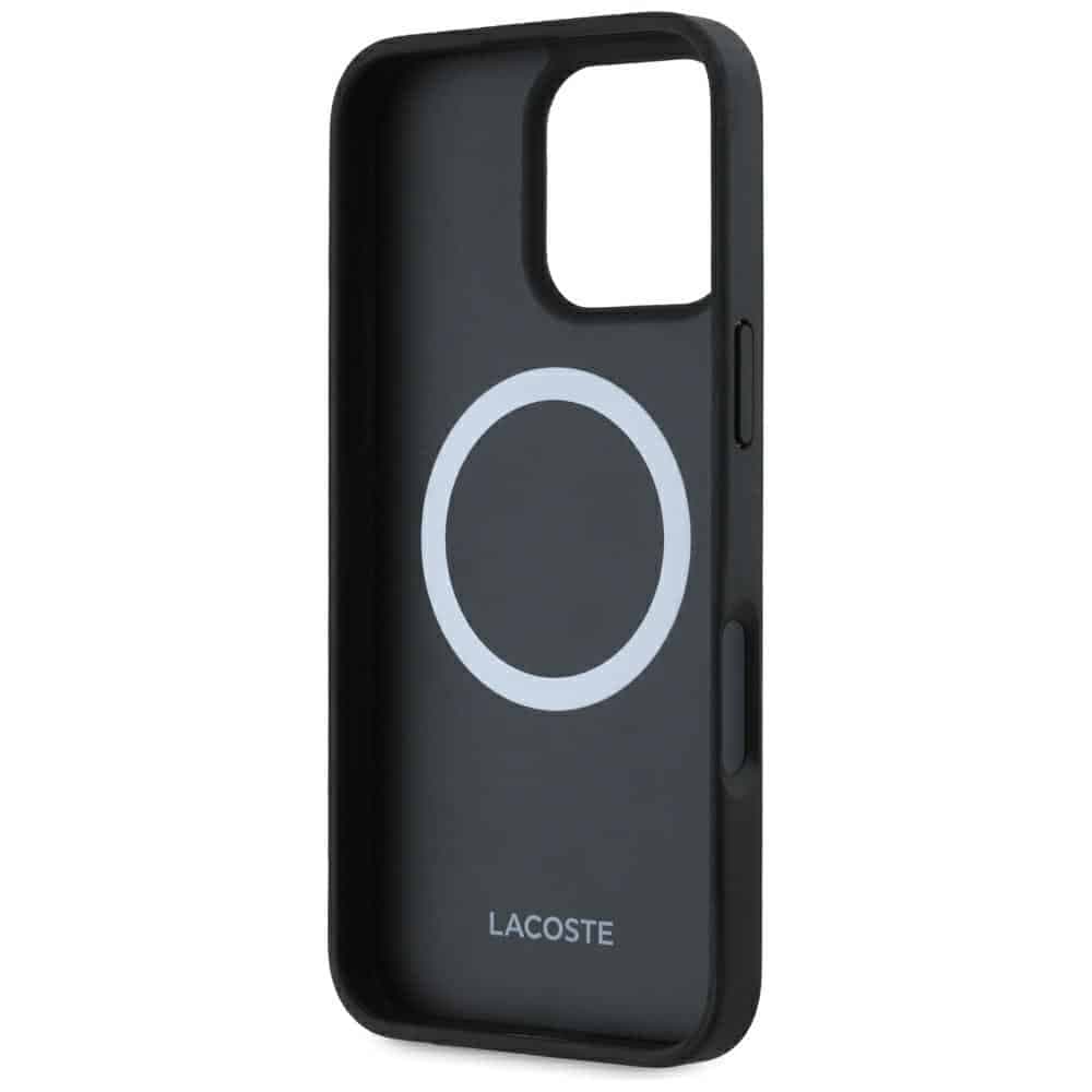 Σετ θήκης 2 σε 1 Lacoste + καλωδίου USB-C Iconic Petit Pique Woven MagSafe για iPhone 16 Pro Max μαύρο 6