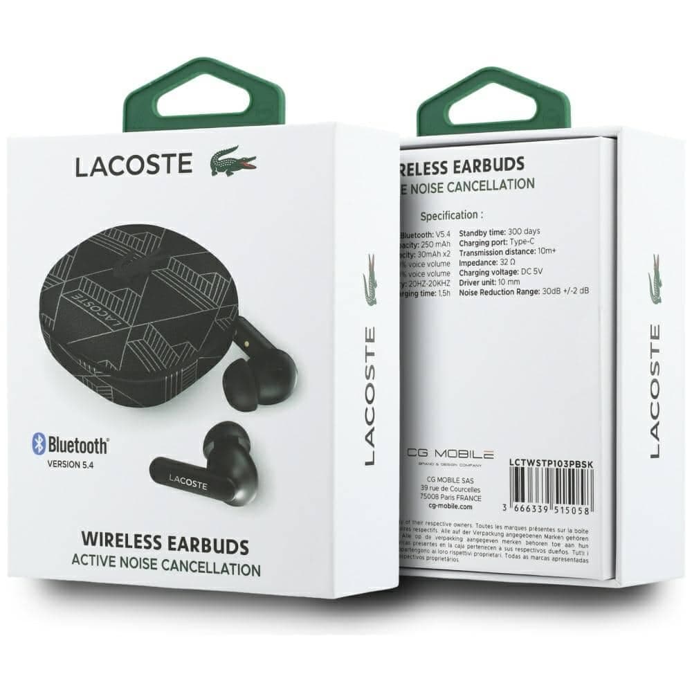 Ακουστικά TWS Lacoste Monogram The Blend Bluetooth ENC ANC μαύρο 6