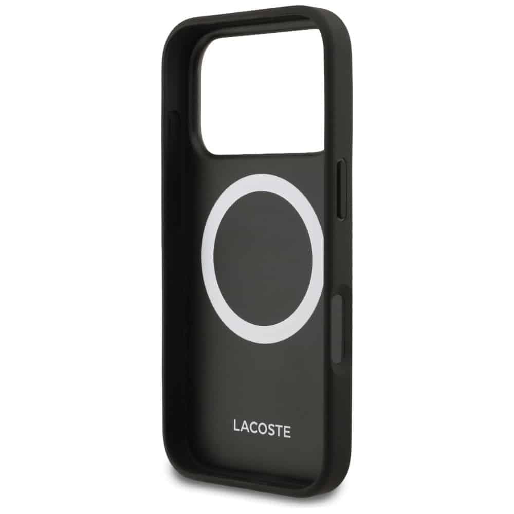 Σετ θήκης + πορτοφολιού Lacoste Petit Pique MagSafe για iPhone 17 Pro μαύρη 6