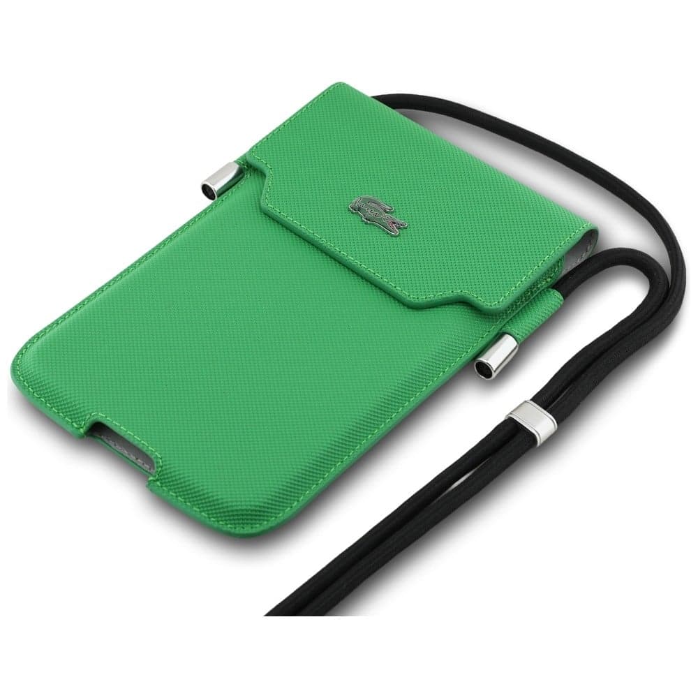 Τσάντα Lacoste Universal Sleeve Crossbody Petit Pique Μεταλλικό Λογότυπο XL πράσινο 3