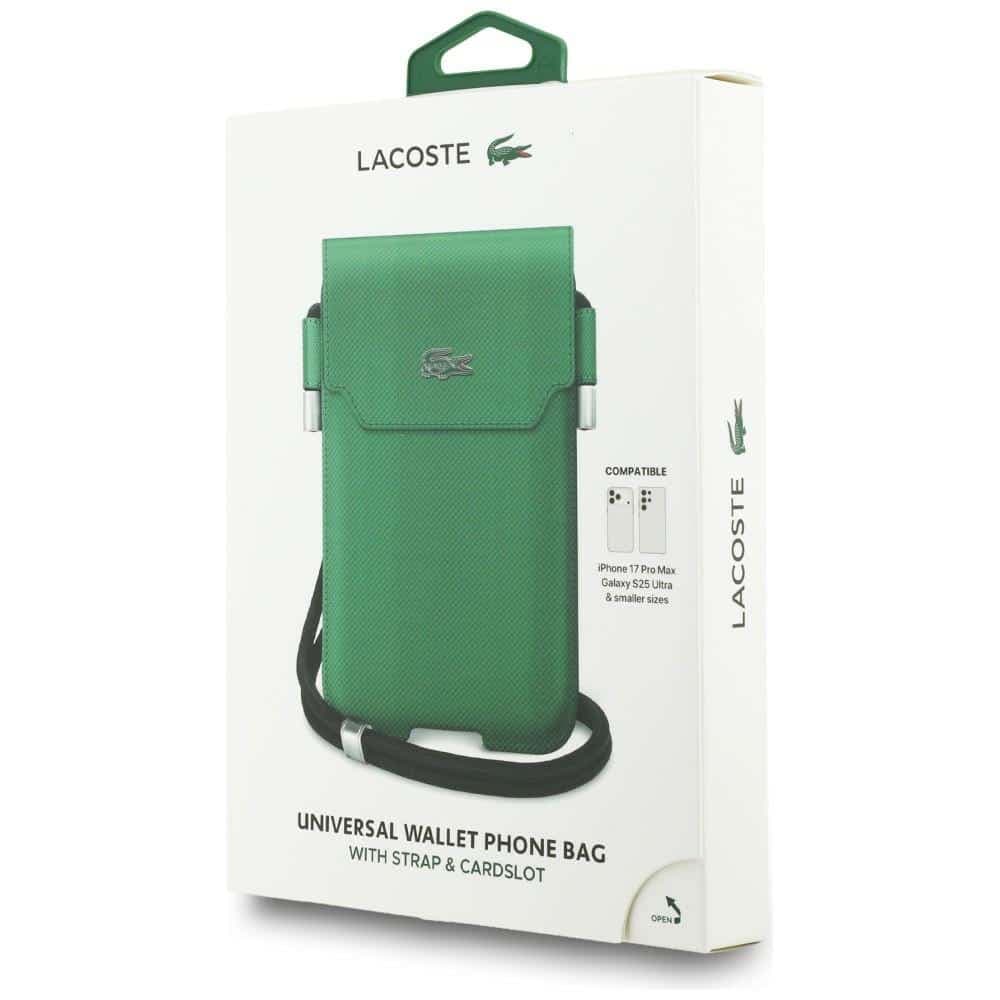 Τσάντα Lacoste Universal Sleeve Crossbody Petit Pique Μεταλλικό Λογότυπο XL πράσινο 4