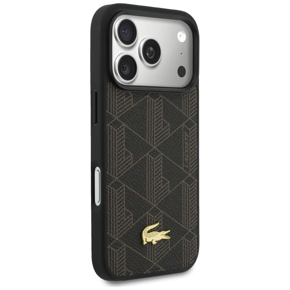 Σετ θήκης + πορτοφολιού Lacoste PVC Blend MagSafe για iPhone 17 Pro καφέ 3