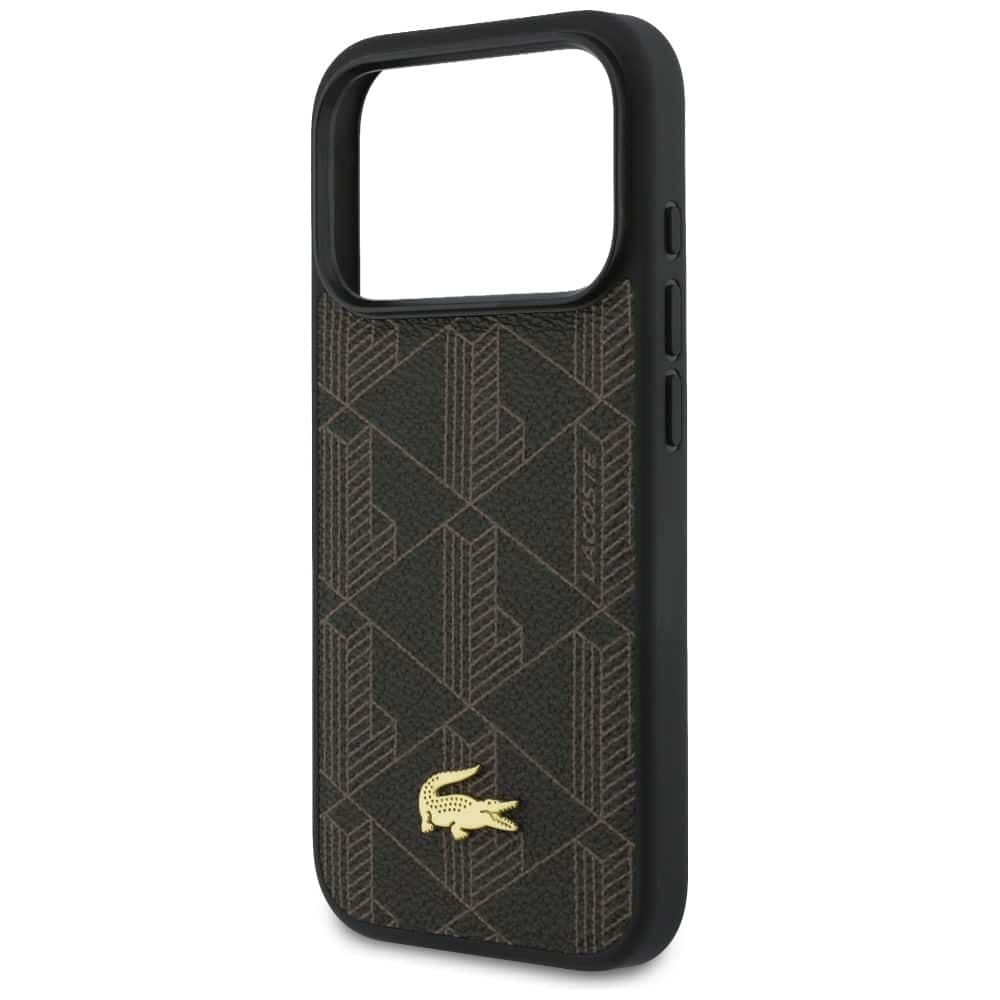 Σετ θήκης + πορτοφολιού Lacoste PVC Blend MagSafe για iPhone 17 Pro Max καφέ 5