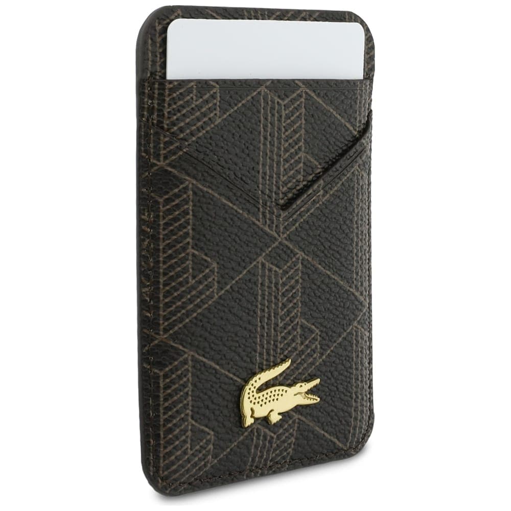 Σετ θήκης + πορτοφολιού Lacoste PVC Blend MagSafe για iPhone 17 Pro Max καφέ 8