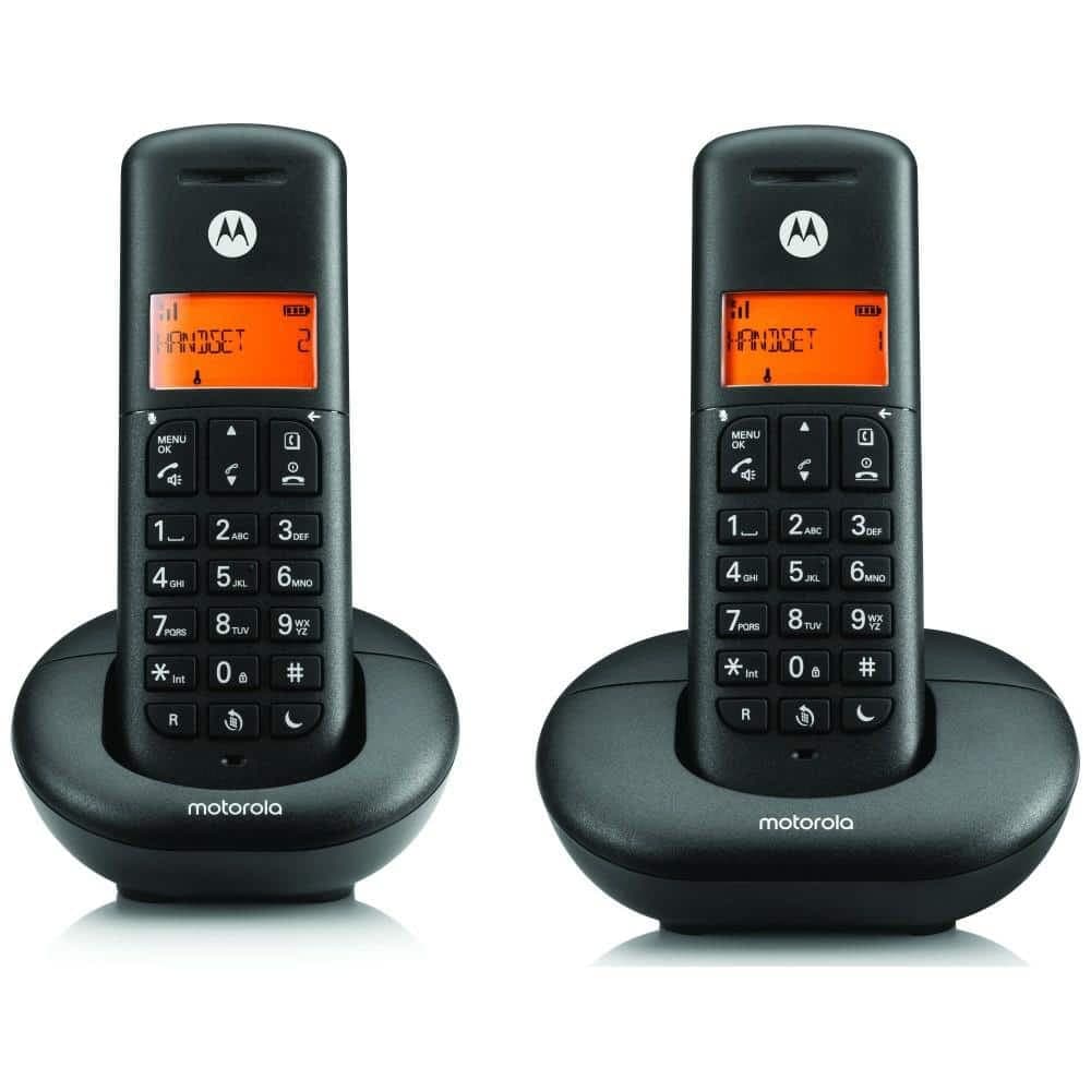 Σετ ασύρματων σταθερών τηλεφώνων Motorola E202 2 τεμ. μαύρο