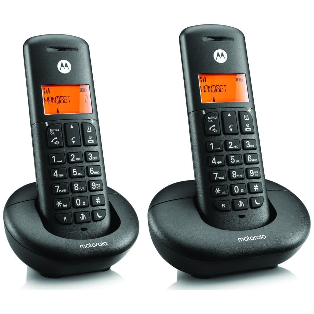 Σετ ασύρματων σταθερών τηλεφώνων Motorola E202 2 τεμ. μαύρο 3