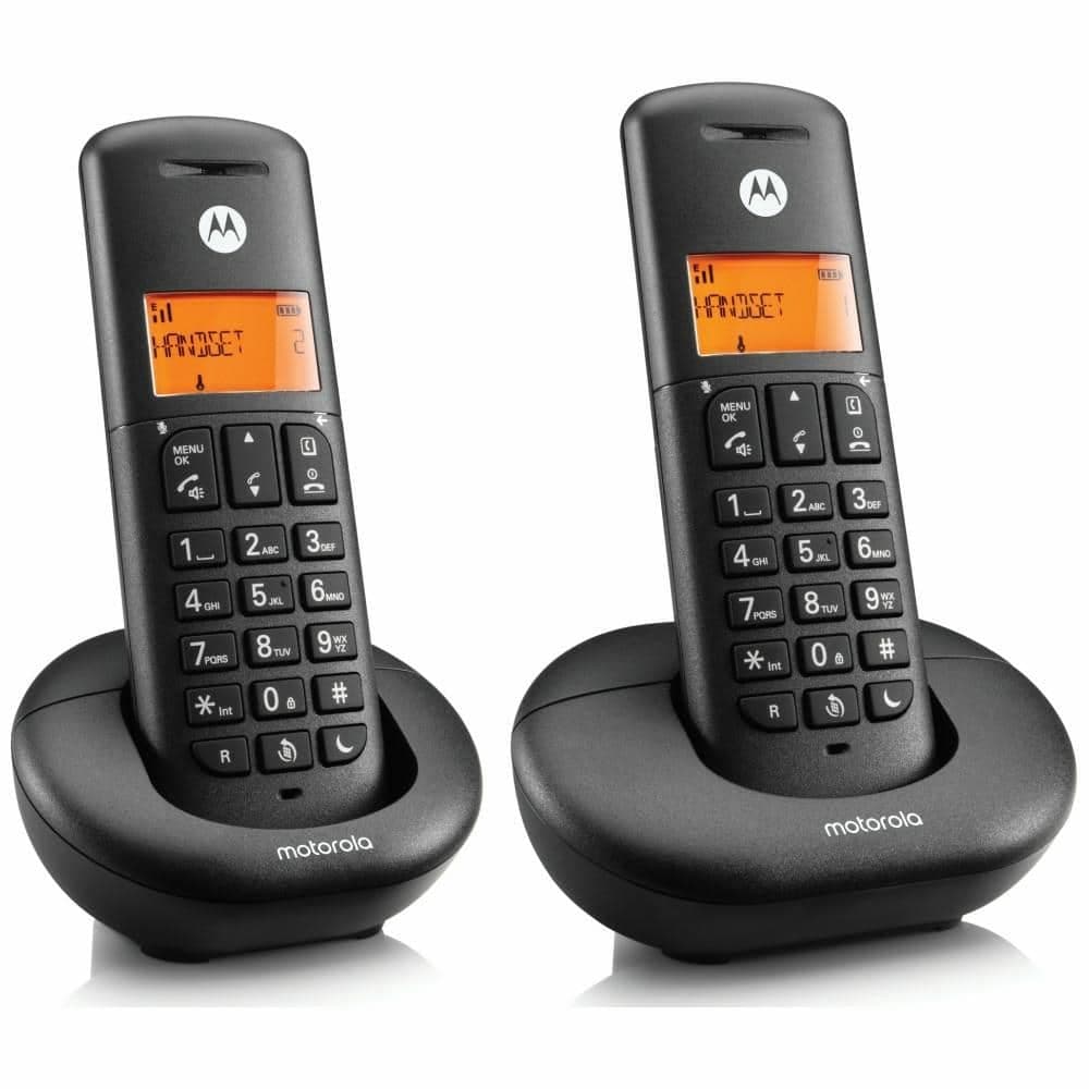 Σετ ασύρματων σταθερών τηλεφώνων Motorola E202 2 τεμ. μαύρο 4