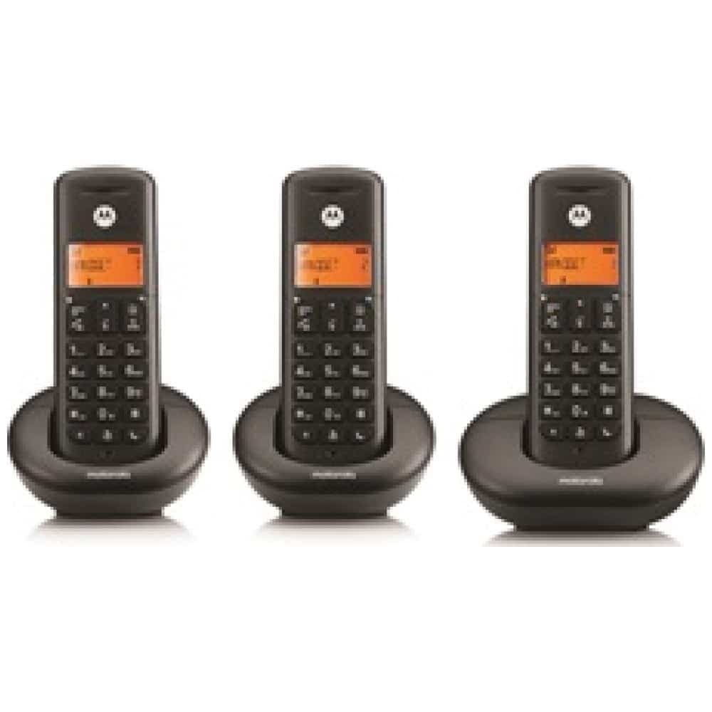 Σετ ασύρματων τηλεφώνων Motorola E203, 3 τεμ., μαύρο 2