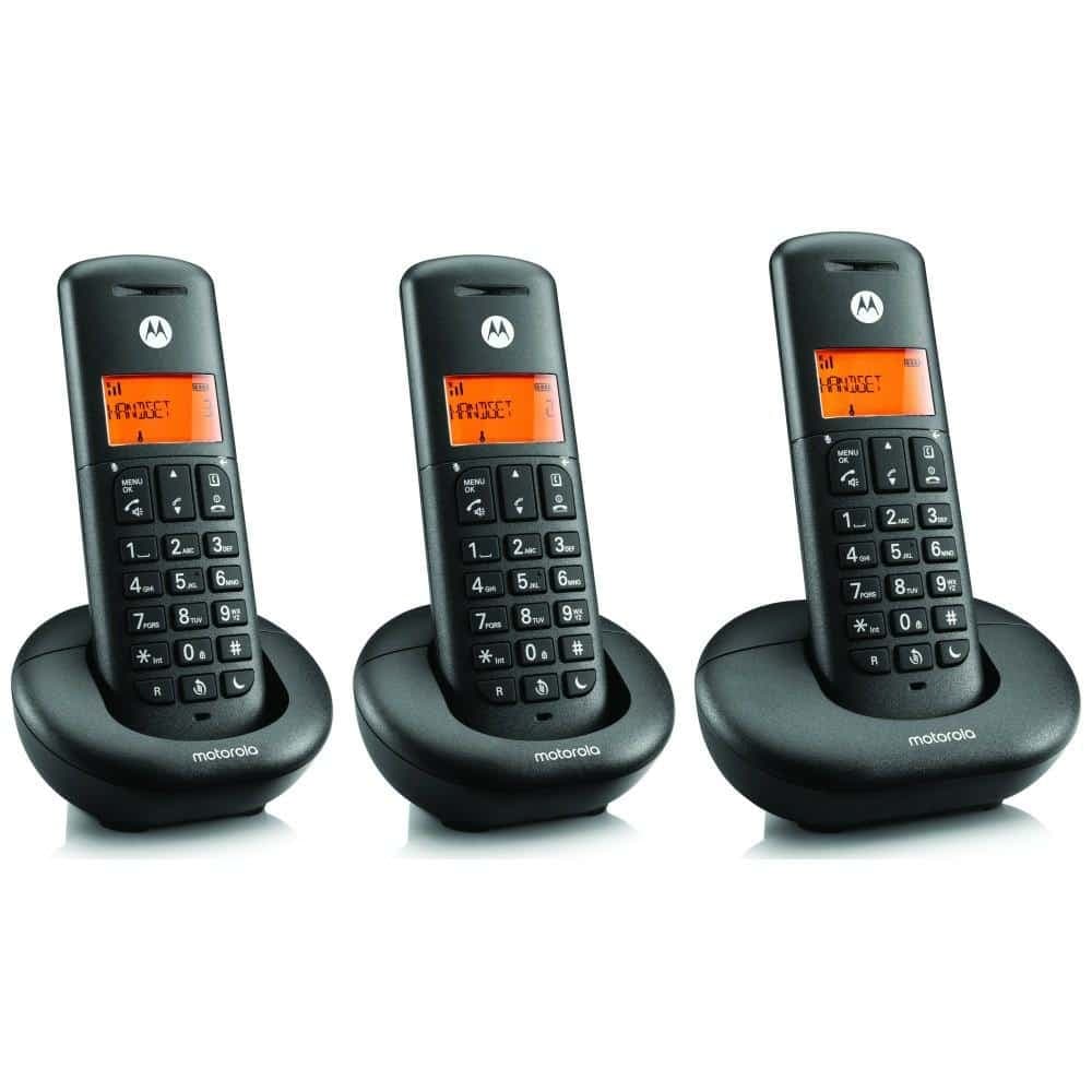 Σετ ασύρματων τηλεφώνων Motorola E203, 3 τεμ., μαύρο 4