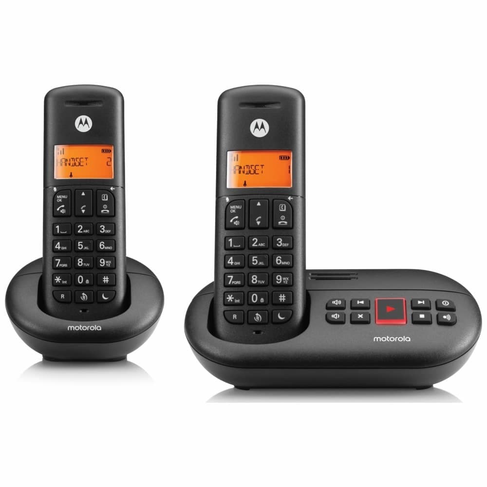 Σετ ασύρματων σταθερών τηλεφώνων Motorola E212 2 τεμ. μαύρο 2