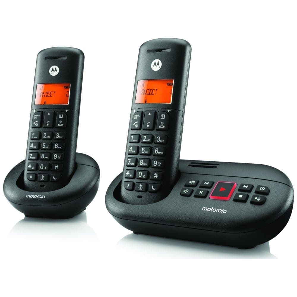 Σετ ασύρματων σταθερών τηλεφώνων Motorola E212 2 τεμ. μαύρο 3