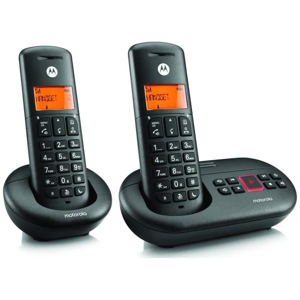 Σετ ασύρματων σταθερών τηλεφώνων Motorola E212 2 τεμ. μαύρο 4